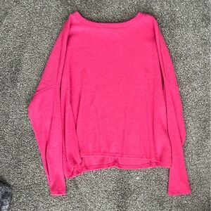 Zenana Outfitters Hot Pink Ribbed Sweater